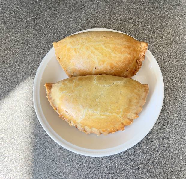 Chicken pie, cut open