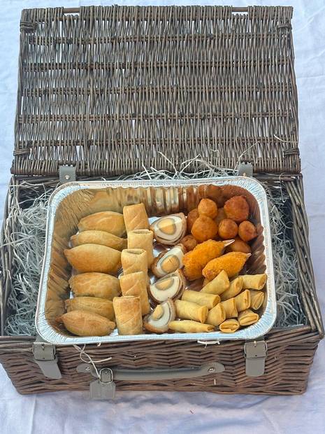 A filled hamper